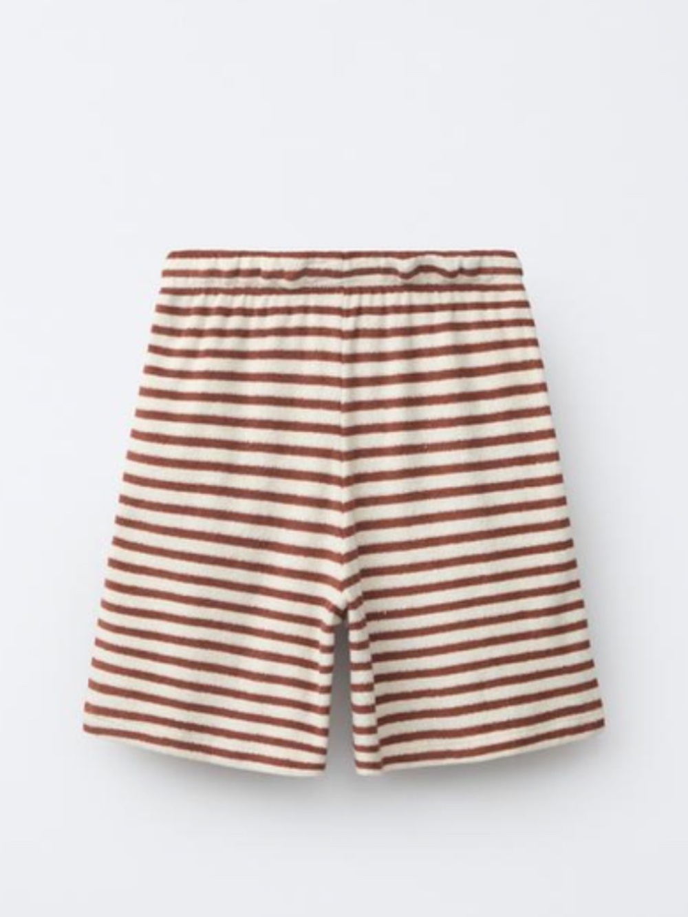 Zara Towel Effect Striped T-Shirt & Bermuda Set. Size 8-9. Color Burgundy/cream - Picture 6 of 10